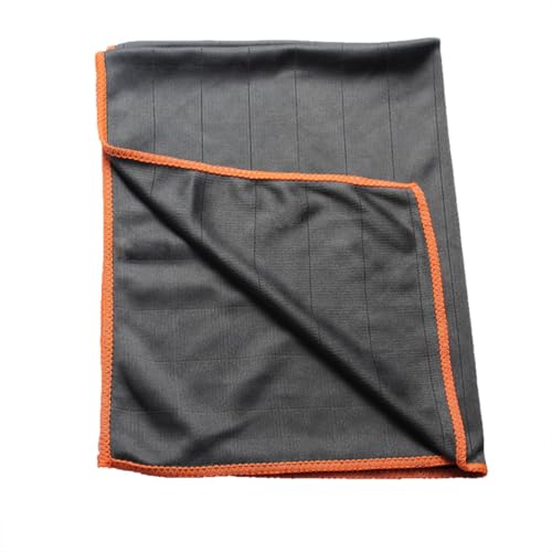 Mehrzweck-Reinigungstuch aus Kohlefaser, 40 x 50 cm, Glasreinigungstuch, keine Streifen, für Fenster, Rückspiegel, Auto-Windschutzscheiben, Weingläser und Besteck (Orange, 1 Stück) von Generisch
