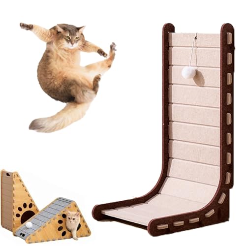 Mellowkin Cat Scratcher, 2025 New Vertical Felt Cat Scratcher, Durable Felt Cat Scratching Post and Bed, Comfortable Resting Spot for Kittens and Small Pets (Camel L Shape) von Generisch