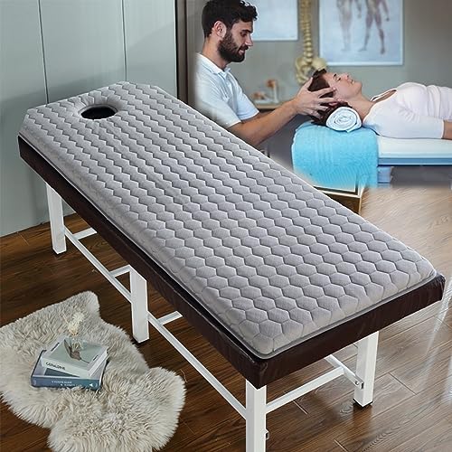 Memory-Foam-Matratze mit trapezförmigem Kopf und Atemloch, grau, 60 x 190 cm, 2 cm, Spa-Tisch-Matratzenschoner, bequeme und stützende Schlaffläche von Generisch