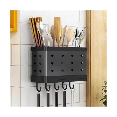 Messerblock und Besteckregal mit Ablaufschale – Küchenlöffelhalter und Utensilien-Organizer von Generisch