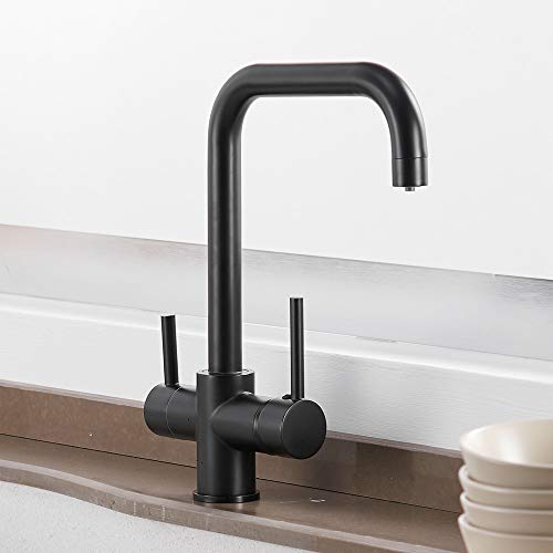 Messing Küchenarmatur Wasserfilter Wasserhahn - Beige Mischbatterie für Trinkwasserreinigung - Spülbeckenkran mit Punktdesign - Verbessern Sie Ihren Küchenstil von Generisch
