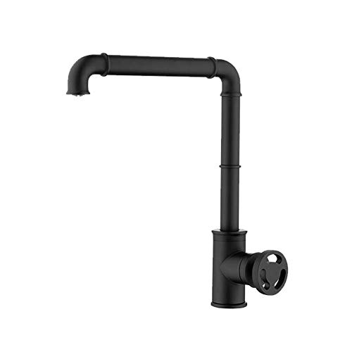 Messing Küchenspüle Wasserhahn Retro Industrie Einhebelarmatur Heiß- und Kaltwassermischer Schwarz Finish Badezimmer Waschbecken Wasserhahn für moderne Küchen Messing Küchenspüle Wasserhahn Retro Industrie Einhebelarmatur Heiß- und Kaltwassermischer Schwarz Finish Badezimmer Waschbecken Wasserhahn für moderne Küchen von Generisch