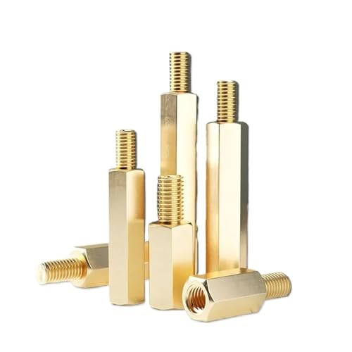 Messing-Sechskant-Abstandsschraube männlich weiblich for Kartengestell M2 M2.5 M3 M4 M5, Sechskantgewinde for PCB-Säule, Motherboard-Abstandshalter(M3 (Thread 6mm),31mm (10pcs)) von Generisch