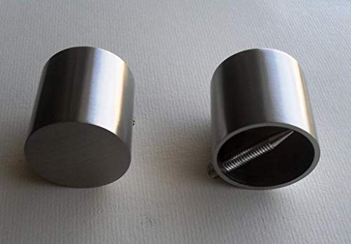 Messing Seilendkappe für Ø40 mm Handlaufseil in Matt Vernickelt (gebürstet edelstahlfarbig) Seilabschluss Seilkappe Handlaufseile von HDE