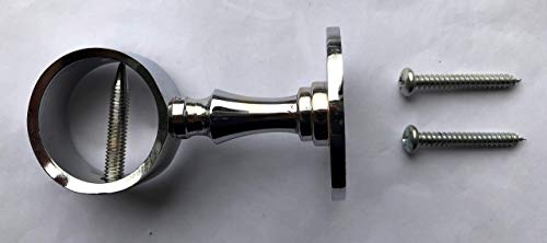 Messing Seilträger für Ø30 mm Handlaufseil in Glänzend Verchromt (glänzend silberfarbig) Seilhalter Wandhalter Handlaufseile (Wandbefestigung Vorne) von Generisch