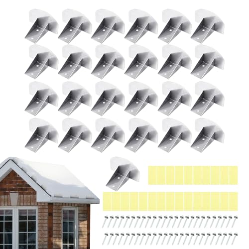 Metal Roof Schneefanghaken 25 Stück | Eisbildung und Rutschsperren - Rutschfeste Schneestopper Für Dachrinne Schindel Haus Gewerbe Außenbereich von Generisch