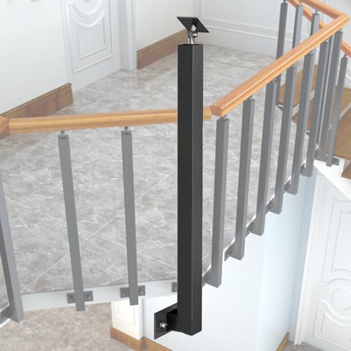 Metall Baluster Spindel 1/5/10 Pack Einstellbare 270° Handlaufspindeln für Treppenhaus Balkon & Terrasse Seitlich Montiert Schwarz Eisen Geländerstütze von Generisch