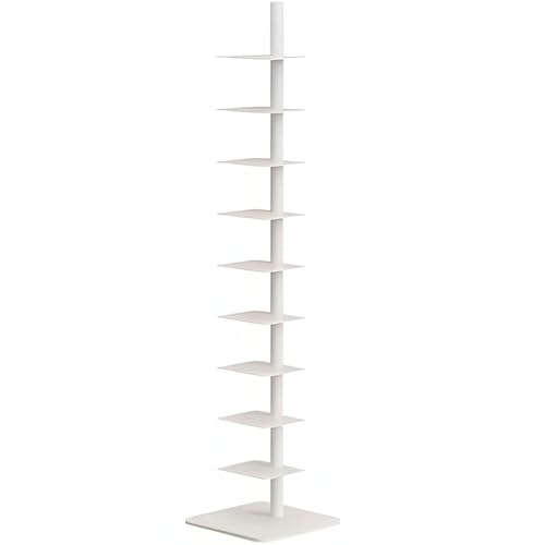 Metall-Bücherregal, vertikaler Turm für kleine Räume, multifunktionale Ecklösung, hohes schmales Leiter-Design für Heimbuch-Display von Generisch