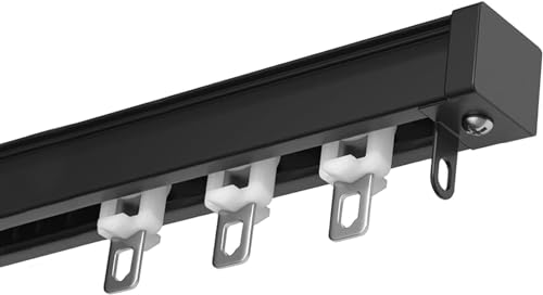 Metall-Duschvorhangstangen-Set – Deckenvorhangschienensystem für Pavillon und Schiebetüren, leises Öffnen und Schließen, ideal für Fenster und Wohnmobil-Vorhänge, einfache Installation von Generisch