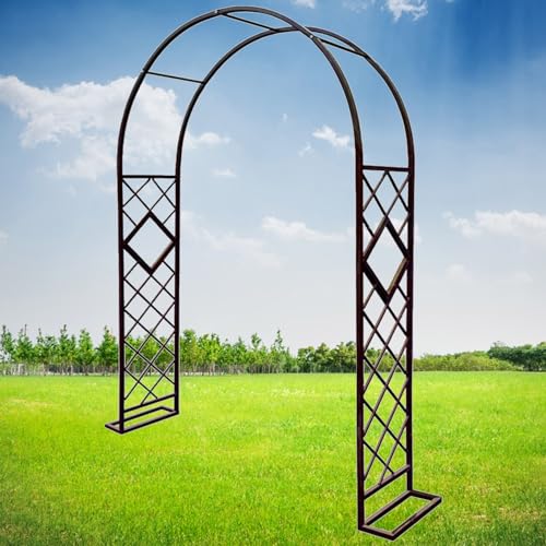 Metall-Gartenbogen, großer Rosenbogen für Kletterpflanzen, Outdoor, Innenbereich, Rasen, Terrasse, Hinterhof, Hochzeit, stabil, Gartenlaube, Stahlrose, Spalier von Generisch