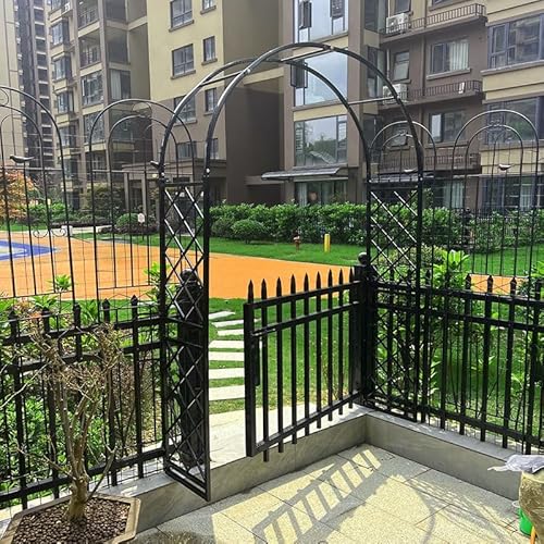 Metall Gartenbogen Rankhilfe für Kletterpflanzen Langlebig Rostfrei Pergola Torbogen für Rosen und Reben Outdoor Hinterhof Dekoration von Generisch