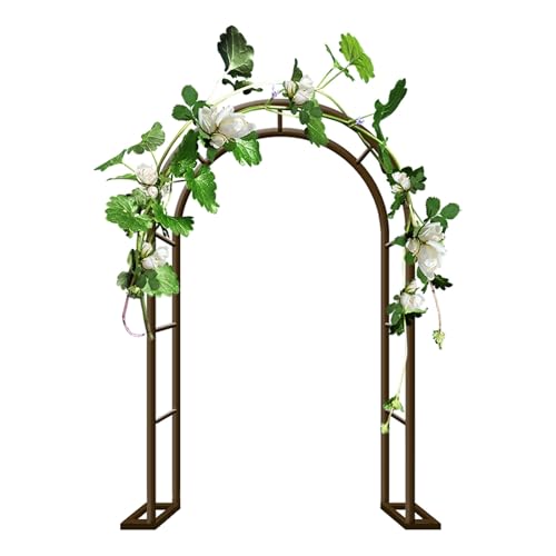 Metall-Gartenbogen für Kletterpflanzen, 80–350 cm breit, Rankgitter, Outdoor, Hochzeit, Pergola, runder ArborStahl, Gartenstruktur (braun, 120 x 40 x 220 cm) von Generisch