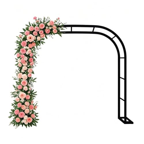 Metall-Gartenbogen für Kletterpflanzen, Rankhilfe für Rosen, Hochzeitszeremonie, Dekoration, verstellbare Größen (120–370 cm), stabiles schwarzes Design, perfekt für Gärten von Generisch