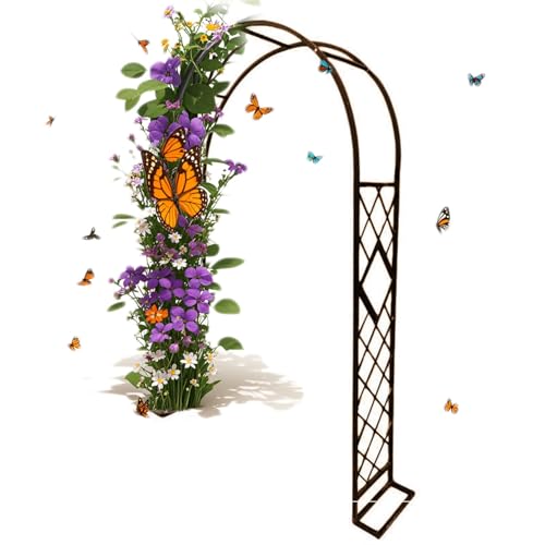 Metall Gartenbogen für Kletterpflanzen, stabiles Stahlspalier, Pergolastütze für Hochzeiten, Partys, Gartendekoration – 2 m bronzefarbene Gartenlaube Metall Gartenbogen für Kletterpflanzen, stabiles Stahlspalier, Pergolastütze für Hochzeiten, Partys, Gartendekoration – 2 m bronzefarbene Gartenlaube von Generisch