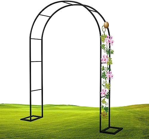 Metall-Gartenbogen mit Sockel, Hochzeitsdekoration, Rankhilfe für Kletterpflanzen, erhältlich in 120/140/180/240cm Breite, weiß, Gartenlaube, B 3,5 m x H 2,2 m von Generisch