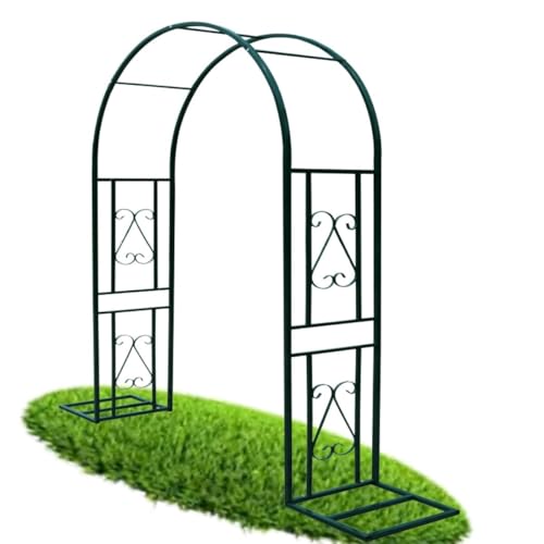 Metall Gartenbogen mit Sockel,Außenbereich Rosenbogen,breiter Rosenhilfe Pergola Rankgitter Rankhilfe Kletterhilfe für Rasen,Blumen,Kletterpflanzen,Gemüse und Obst 230 x 40cm(grün,H230 x W300cm) von Generisch