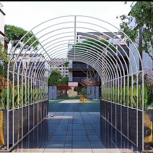 Metall-Gartenlaube, Rankhilfe für Kletterpflanzen, Rosen und Reben, dekorativ für Veranstaltungen im Innen- und Außenbereich, 300 cm breit x 220 cm hoch, Weiß von Generisch