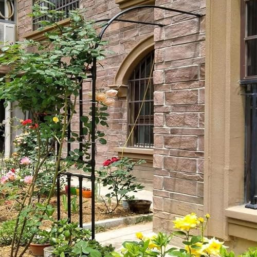 Metall-Gartenlaube Rankgitter – Wandmontierter Hochzeitstorbogen mit robuster Stahlstütze für Kletterpflanzen – langlebiger Pergola-Spalierständer für den Außenbereich Metall-Gartenlaube Rankgitter – Wandmontierter Hochzeitstorbogen mit robuster Stahlstütze für Kletterpflanzen – langlebiger Pergola-Spalierständer für den Außenbereich von Generisch