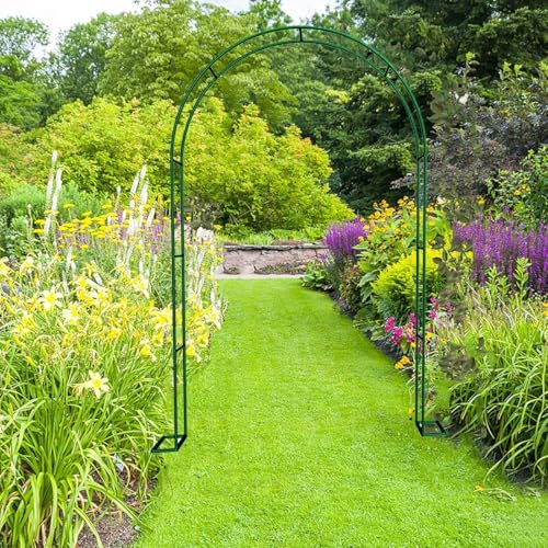 Metall-Gartenspalier Pergola Hochzeitsbogen – Dekoration für Zeremonie im Freien, hohe Gartenlaube für Partys, erhältlich in Grün, Größen: B 120 x H 220 cm, B 140 x H 230 cm, B 180 x H 220 cm, B 200 x von Generisch