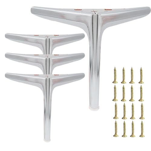 Metall Möbelbeine für Sofa Schrank Kommode - 4 Stück mit Anti-Rutsch-Matten, DIY Ersatzbeine für Couch Stuhl Ottomane von Generisch