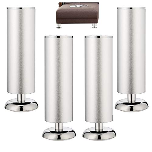 Metall-Möbelbeine – verstellbare Sofa-Beine aus Aluminiumlegierung für Couch, Bett, Ottomane, Schreibtisch, TV-Schrank, Couchtische – schützen Böden, 4 Stück von Generisch