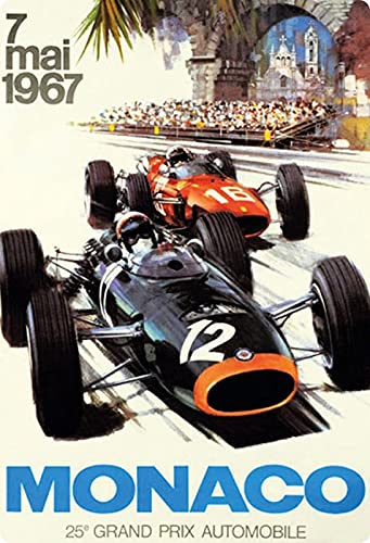 Metall Schild 20x30cm Grand Prix Monaco 1967 Auto Rennen Retro Blechschild Metall Schild 20x30cm Grand Prix Monaco 1967 Auto Rennen Retro Blechschild von Generisch