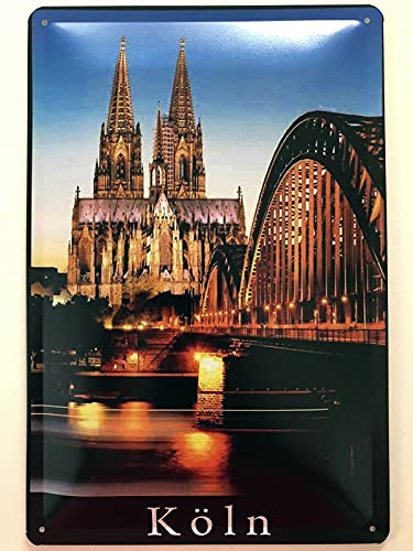 Metall Schild 20x30cm Köln Dom beleuchtet Blechschild mit Hohenzollern Brücke Metall Schild 20x30cm Köln Dom beleuchtet Blechschild mit Hohenzollern Brücke von Generisch