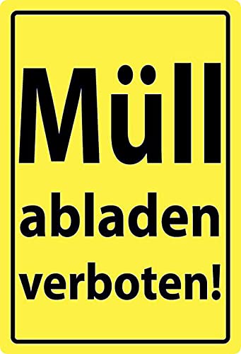 Metall Schild 20x30cm Müll abladen verboten Warnschild Blechschild von Generisch