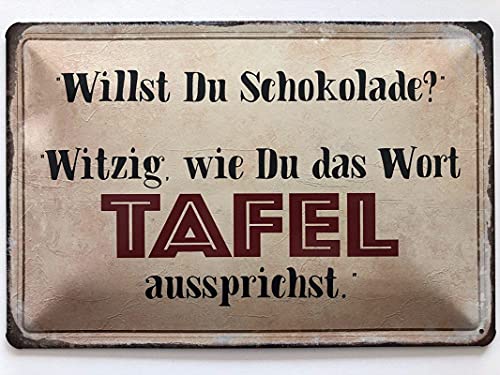 Metall Schild 20x30cm Tafel Schokolade Lustig Sprüche Blechschild von Generisch