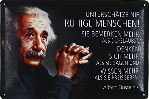 Metall Schild 20x30cm Unterschätze nie ruhige Menschen Zitat Einstein Spruch Sprüche Blechschild Metall Schild 20x30cm Unterschätze nie ruhige Menschen Zitat Einstein Spruch Sprüche Blechschild von susurrus