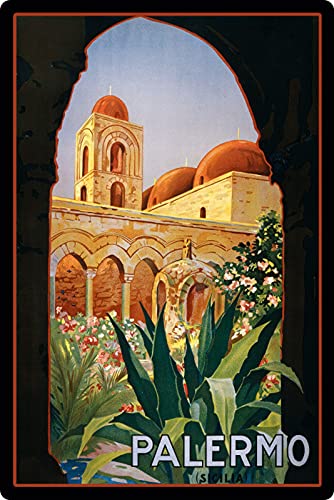 Metall Schild 20x30cm Urlaub Plakat Palermo Blechschild von Generisch