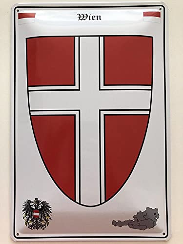 Metall Schild 20x30cm Wien Wappen Blechschild von Generisch