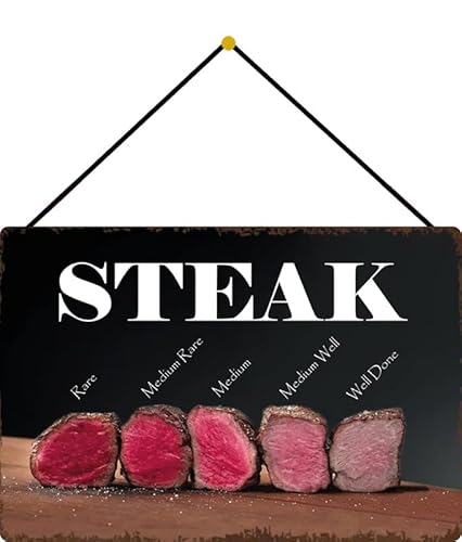 Metall Schild 20x30cm mit Kordel Steak Garstufen Rare Medium Well Done Steaks Blechschild Metall Schild 20x30cm mit Kordel Steak Garstufen Rare Medium Well Done Steaks Blechschild von Generisch