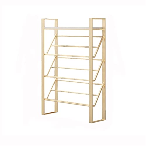 Metall-Schuhregal, 5 Etagen, freistehend, für Wohnzimmer, Gold, 152,4 cm Metall-Schuhregal, 5 Etagen, freistehend, für Wohnzimmer, Gold, 152,4 cm von Generisch