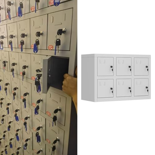 Metall Telefon Sicherheitsschrank, 6 Fächer Lockbox mit Haken, Rechteckzelle für Mobiltelefone, ideal für Büro und Werkstatt Metall Telefon Sicherheitsschrank, 6 Fächer Lockbox mit Haken, Rechteckzelle für Mobiltelefone, ideal für Büro und Werkstatt von Generisch