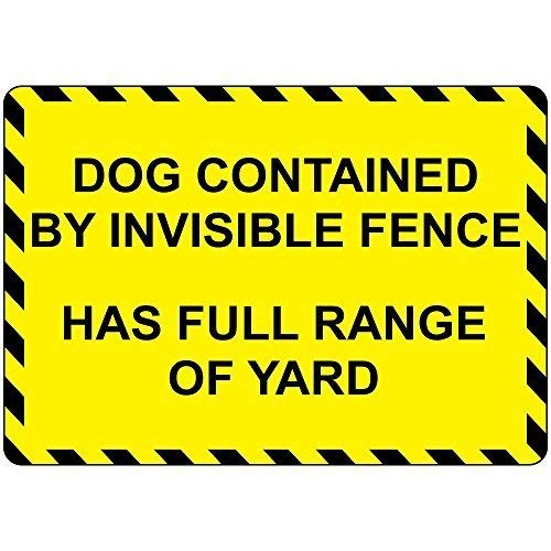 Metall-Warnschild mit Aufschrift "Dog Contained by Invisible Fence Has Full Range Hof", Heimdekoration, 20,3 x 30,5 cm von Generisch