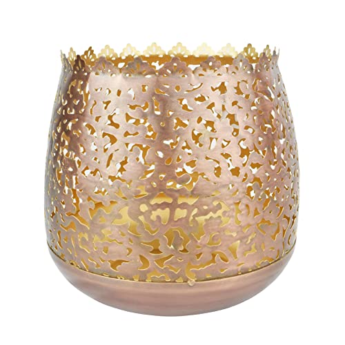 Metall Windlicht Samarra Kupfer | Orient Design Metalllaterne | Tischdeko | 21 cm Metall Windlicht Samarra Kupfer | Orient Design Metalllaterne | Tischdeko | 21 cm von Generisch