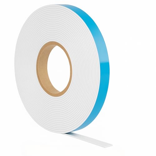 Metallband Stahlband Selbstklebend 12,7 mm Breit 2 Meter Lang Magnetband Ferroband Weiß Eisenband zum Kleben mit PE-Schaum für Regale,Figuren und Werkstatt von Generisch
