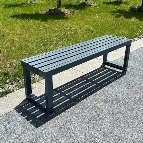 Metallbank für den Außenbereich, wetterfest und langlebig, rückenfreies Design für Garten, Terrasse, Pool, unterstützt 400 kg, ideal für 2-3 Personen Metallbank für den Außenbereich, wetterfest und langlebig, rückenfreies Design für Garten, Terrasse, Pool, unterstützt 400 kg, ideal für 2-3 Personen von Generisch