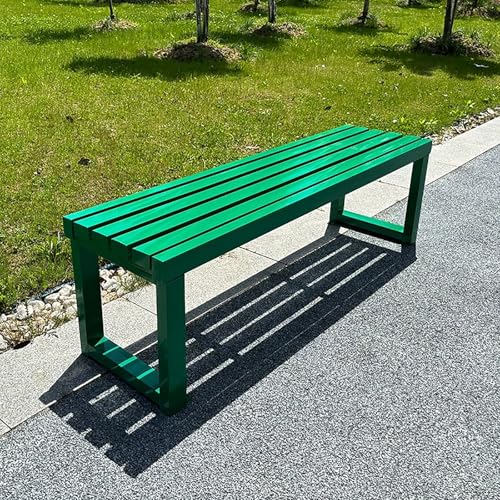 Metallbank für den Außenbereich, wetterfestes und langlebiges rückenfreies Design für Garten, Terrasse, Pool, unterstützt 400 kg, ideal für 2-3 Personen von Generisch