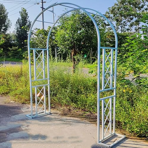 Metallbogen Rankgitter für verschiedene Kletterpflanzen, Rosen, Reben, Outdoor-Gartenlaube mit Sockel, Terrasse, Rasen, Hochzeitsdekoration, Laube aus Metall, Pergola-Ständer von Generisch