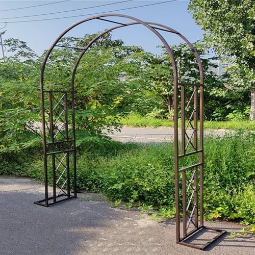 Metallbogen Rankgitter für verschiedene Kletterpflanzen, Rosen, Reben, Outdoor-Gartenlaube mit Sockel, Terrasse, Rasen, Hochzeitsdekoration, Laube aus Metall, Pergola-Ständer von Generisch