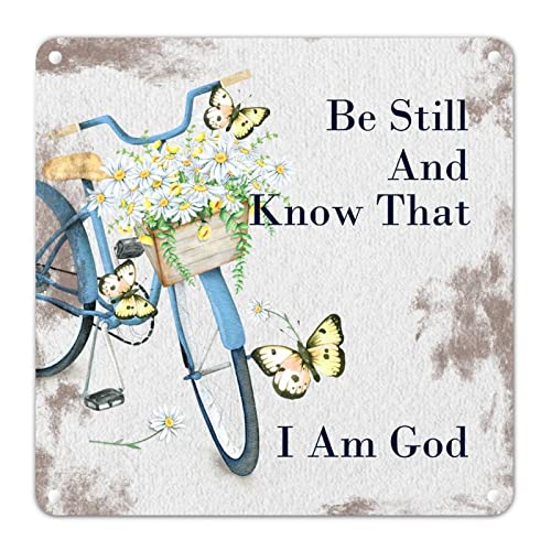 Metallschild mit Gänseblümchen-Motiv und Schmetterlingen und Fahrrädern, einzigartiges Valentinstagsgeschenk, personalisierbar, schickes Schild für Kamin, Arbeitszimmer, Bar, Veranda, fertig zum von Generisch