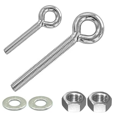 Metrische Ringschraube inkl. 2x Muttern + Scheiben, Gewinde M4-M8, Stahl verzinkt (10, M3 x 10 mm) von Generisch