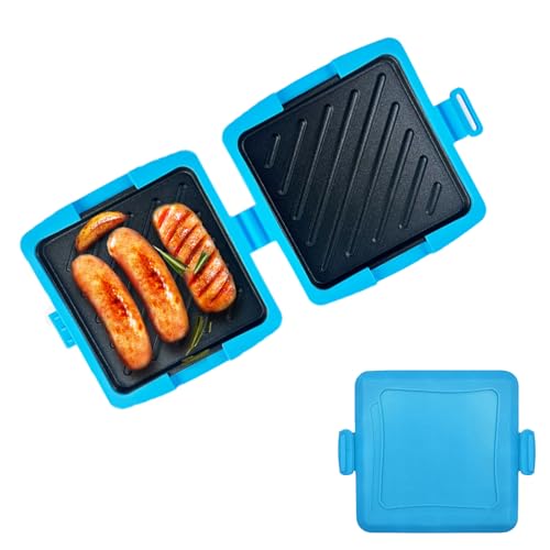 Microwave Toastie Sandwich Maker, Microwave Sandwich Maker, Sandwich Toaster for Cooking Delicious Crispy Sandwiches, Easy to Clean and Store (Blue,A) von Generisch