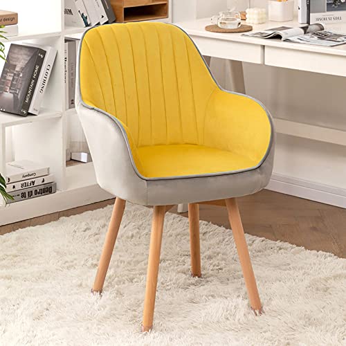Mid Century Drehsessel aus Samt für bequemes Büro oder Schminktisch, stilvoller gepolsterter Holzstuhl mit modernem Design von Generisch