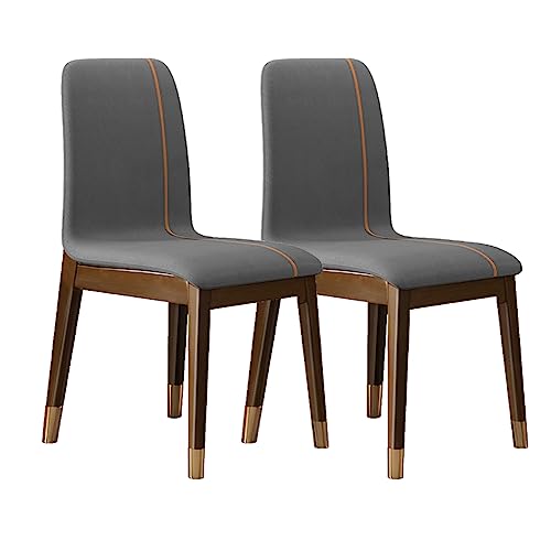 Mid Century Esszimmerstuhl 4er Set Massivholz Küchenstühle mit Kupferbezug PU-Leder Beige Polsterung Armloses Design für Esszimmer Mid Century Esszimmerstuhl 4er Set Massivholz Küchenstühle mit Kupferbezug PU-Leder Beige Polsterung Armloses Design für Esszimmer von Generisch