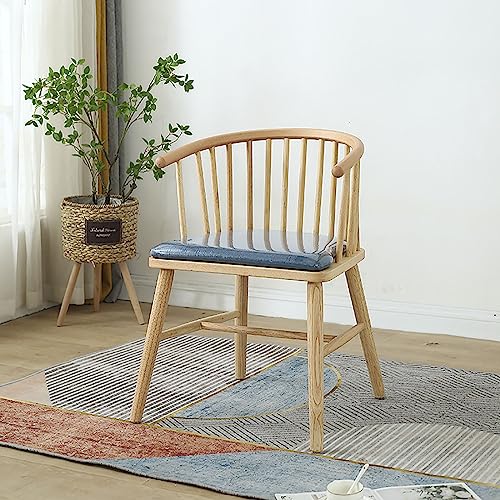 Mid Century Esszimmerstuhl aus massivem Holz mit gepolstertem Sitz, ergonomisches Design für Wohnzimmer, Büro und Esszimmer, stilvolle und bequeme Eck-Lounge-Möbel von Generisch