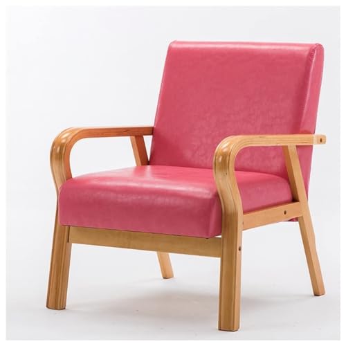 Mid Century Leder-Akzentstuhl, bequemer gepolsterter Lounge-Sessel für Wohnzimmer, Schlafzimmer, Empfang und Schlafsäle, stilvoller Rückenlehnensessel mit Armlehnen von Generisch