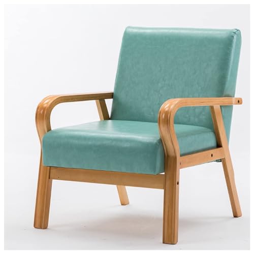 Mid-Century Leder-Akzentstuhl für Wohnzimmer – gepolsterter Sessel mit geknöpfter Flügellehne für Schlafzimmer & Empfangsbereich, stilvolles und komfortables Design von Generisch